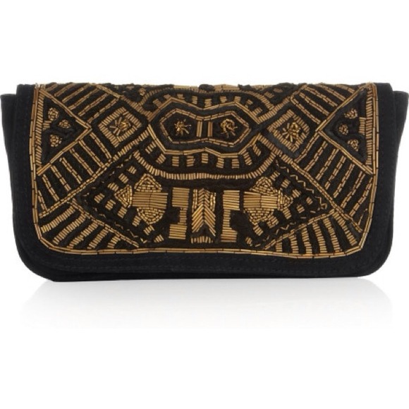 ♤SOLD♤ Antik Batik suede embellished clutch