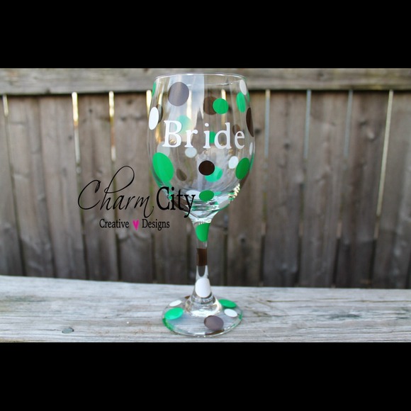 Bride Wine Glass Military Colors 20oz