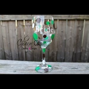 Bride Wine Glass Military Colors 20oz