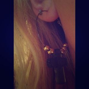 Green cross hoops with gold accent beads