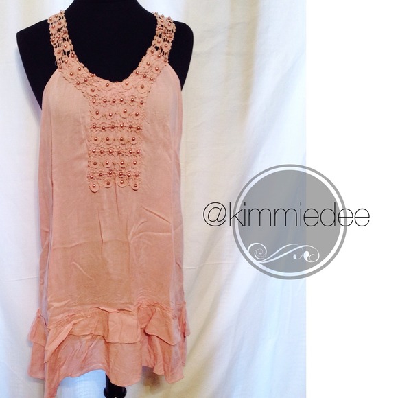 Tops - ❌BUNDLED❌New Rose pink beaded tunic tank