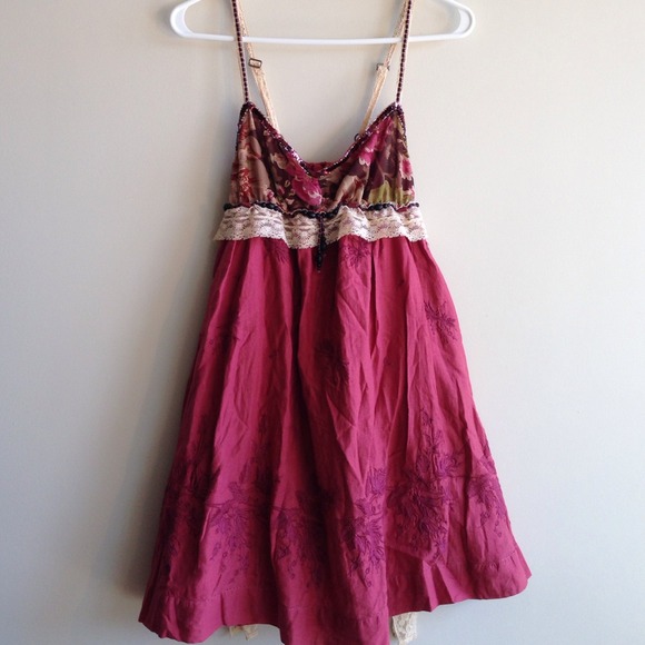 Free People Red Floral Dress