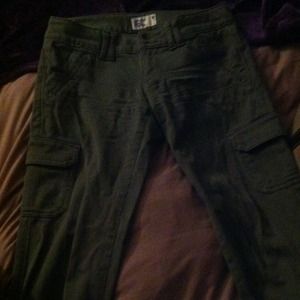 Green stretch pants