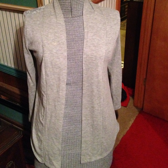 SOLD Grey cardigan with beautiful floral back