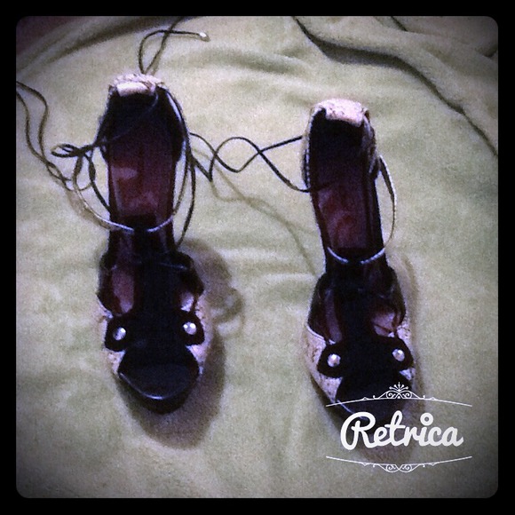 Leather heels 12 centimeters light wen worn