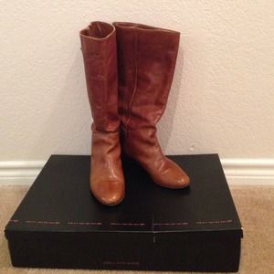 Cognac Wedge Boots