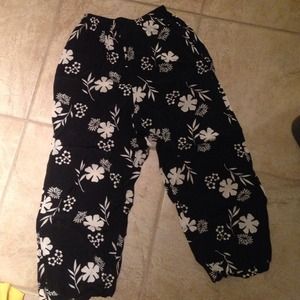Black floral pants