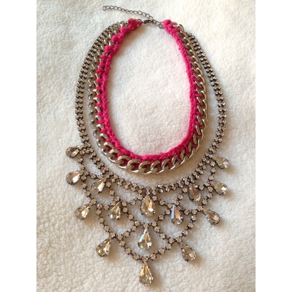 Pink Rock Statement Necklace
