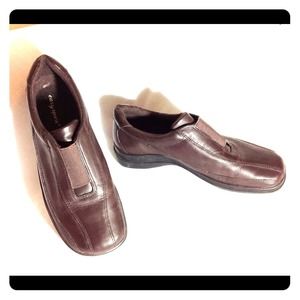 EASY SPIRIT👟Leather Slip-On Loafers Brown 6.5M