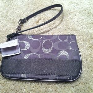Grey & silver Coach wristlet bnwt
