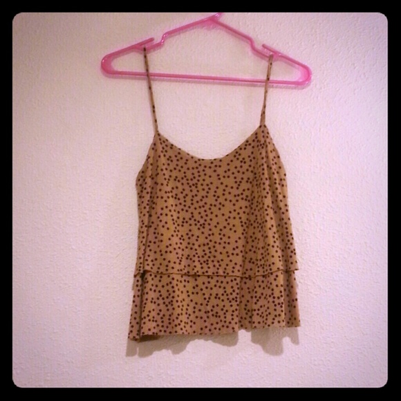 **Sold**Brown and black polka dot crop top