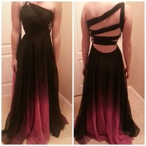 Black and Pink Prom Dress