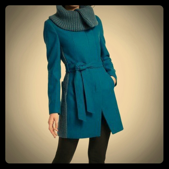 Anthropologie Elevenses Blue Judith Collar Coat 14