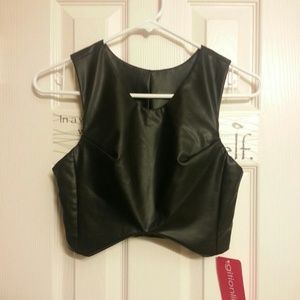 Bundle Faux Leather Crop Top & Shorts