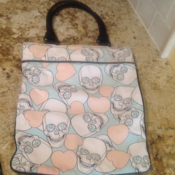 Skull canvas tote