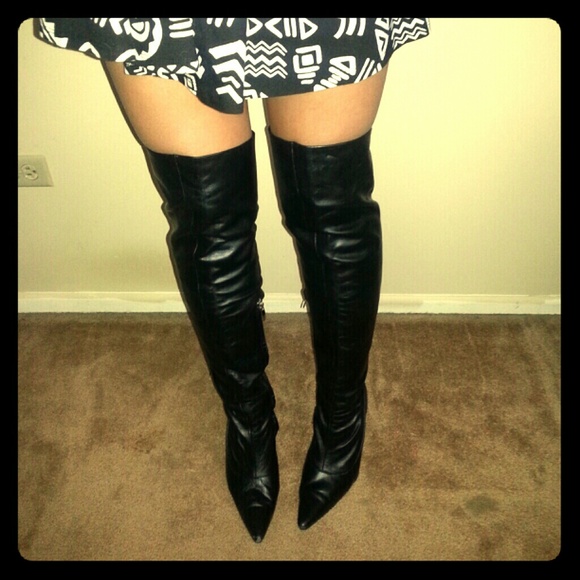 Colin stuart leather over the knee boots