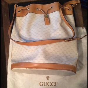 Vintage Gucci barrel bag with strange bag