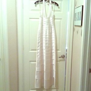 Pearl white halter dress