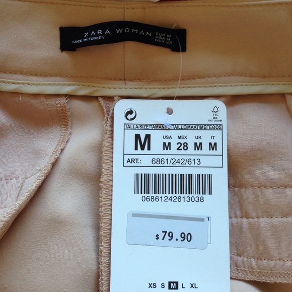 New with tags Zara beige spoked pant size medium - Picture 4 of 4