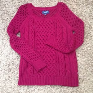American Eagle Oxblood Knit Sweater