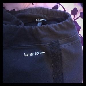 bebe yoga pants with lace sides