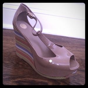 Melissa Peace III Peep-toe wedges size 10