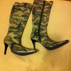 Camo Boots with 3.5" heel