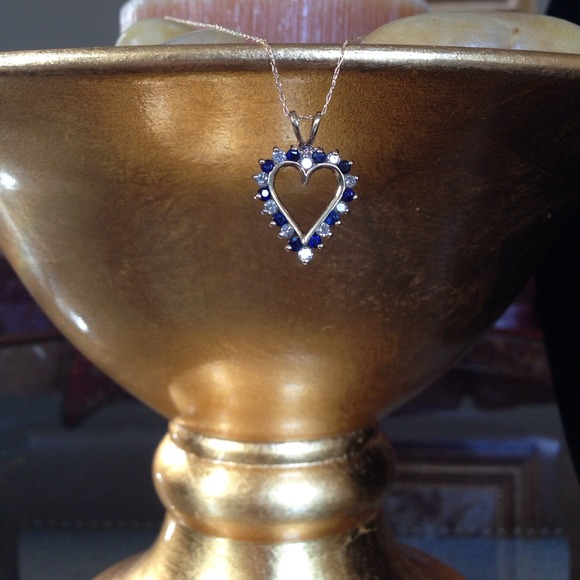 Diamond & Sapphire Pendant & Chain