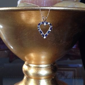 Diamond & Sapphire Pendant & Chain