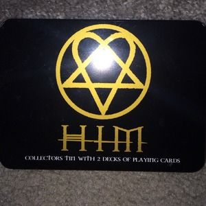HIM collectors tin with 2 decks of playing cards
