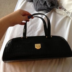 Black faux snack skin small bag/clutch