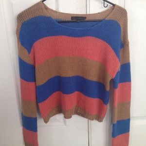 Striped crop sweater