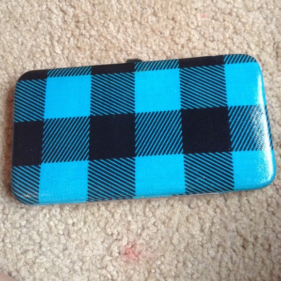 Blue and black wallet