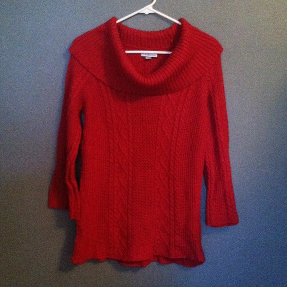 Red Cowlneck Sweater