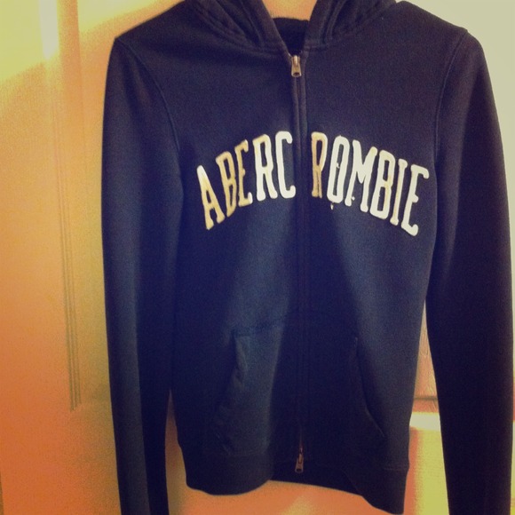 Abercrombie navy lettered hoodie