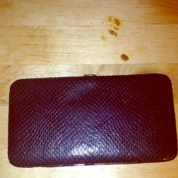 Faux snakeskin snap wallet