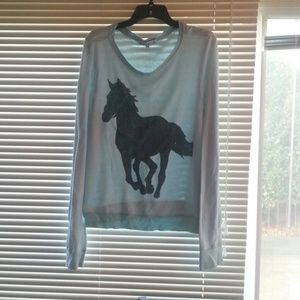 long sleeved horse shirt