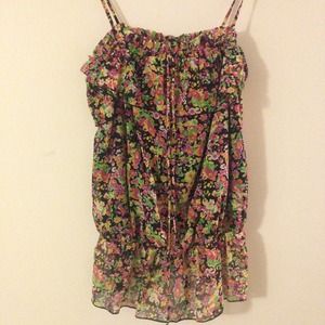 Watercolor floral tank top