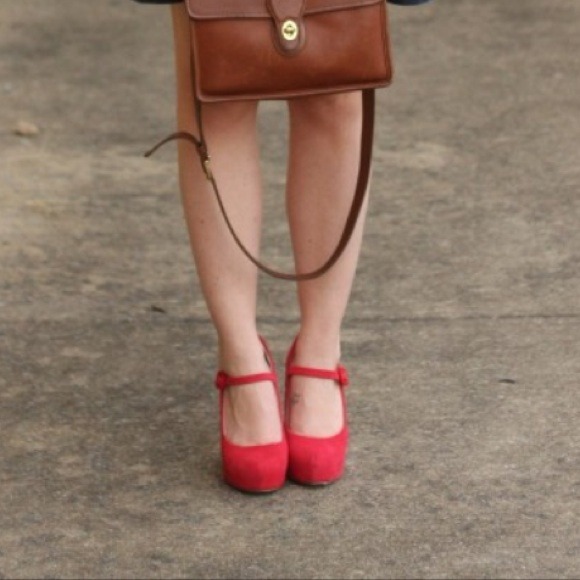 SOLD! Red platform Mary Janes