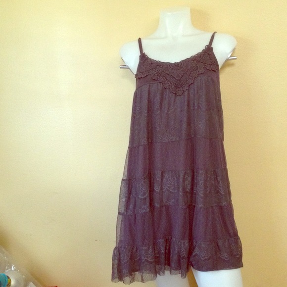 Lace spaghetti strapped baby doll dress