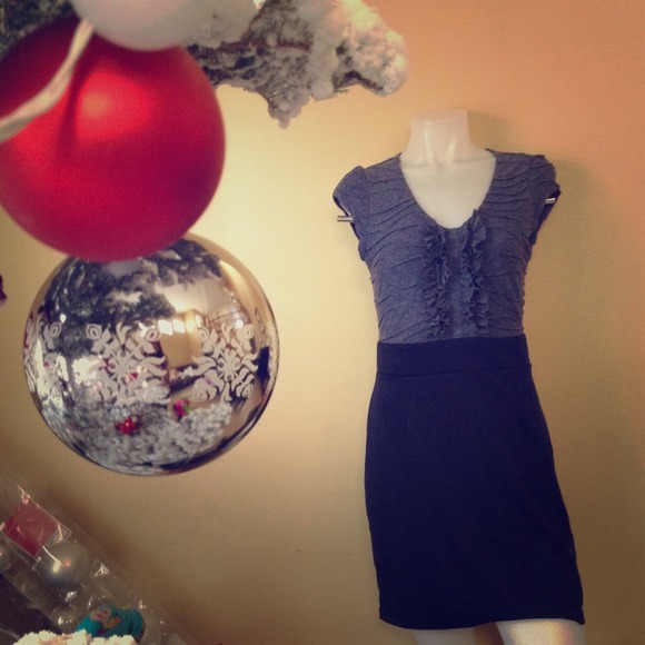 Navy blue business casual dress. Size L