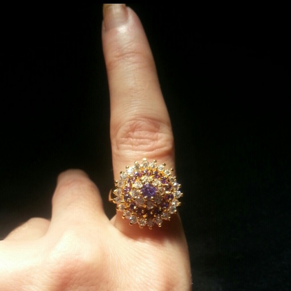 Jewelry - Never worn amethyst and white topaz 18k gp ring