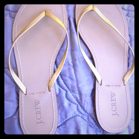 J Crew Gold Leather Sandals - Made in Italy