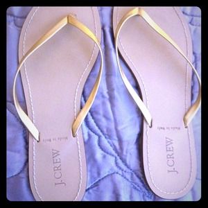 J Crew Gold Leather Sandals - Made in Italy