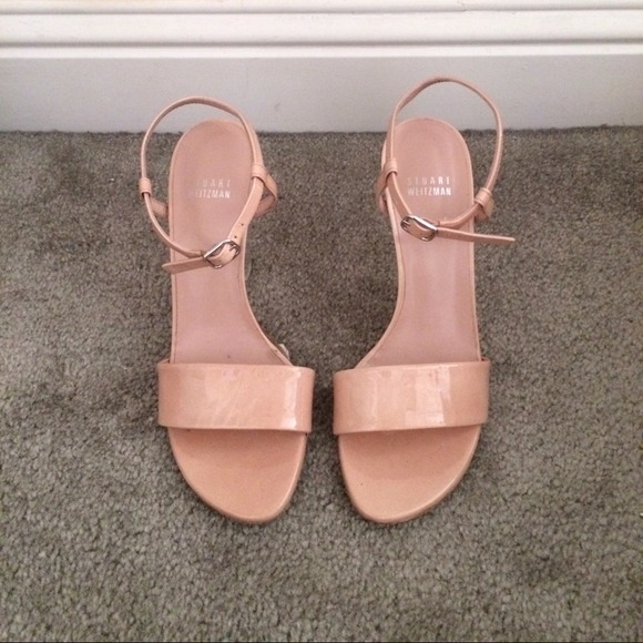 Stuart Weitzman Theone Patent Leather Lucite Heels - Picture 2 of 4