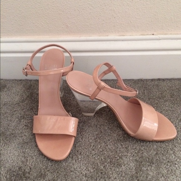 Stuart Weitzman Theone Patent Leather Lucite Heels - Picture 4 of 4