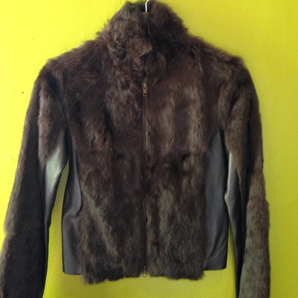 💰REDUCED💰Bebe Leather & Rabbit fur Jacket