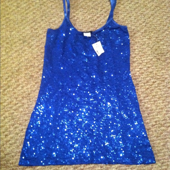 ❗️sale❗️Blue sequined tank