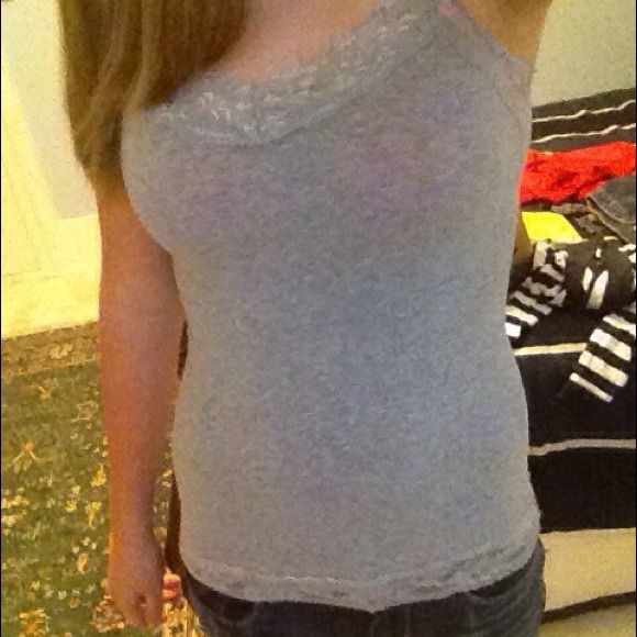 Gray lace cami