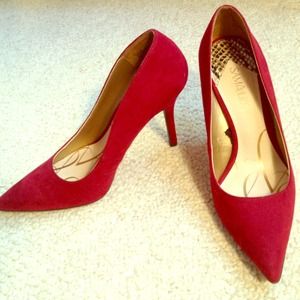 Burgundy Faux-Suede Pumps - New!